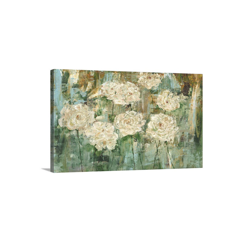 «White Roses I», reproduction d'art, H 15 po x l 24 po x P 1,5 po, Toile