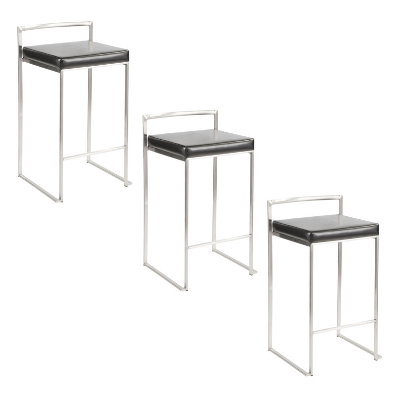 Tabouret de bar et de comptoir empilable Ernestine, Tabouret de comptoir (siège d'une hauteur de 27 p