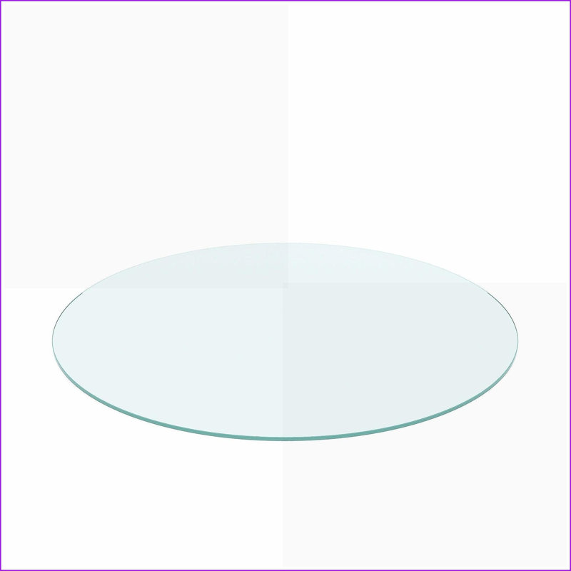 Plateau de table basse rond en verre transparent de 20 po - Bord trempé plat de 1/4 po d'épaisseur, verre trempé facile à nettoyer