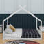 Lit de maison de style Montessori pour enfants, cadre de lit au sol avec tête et pied de lit-318468383-318468376