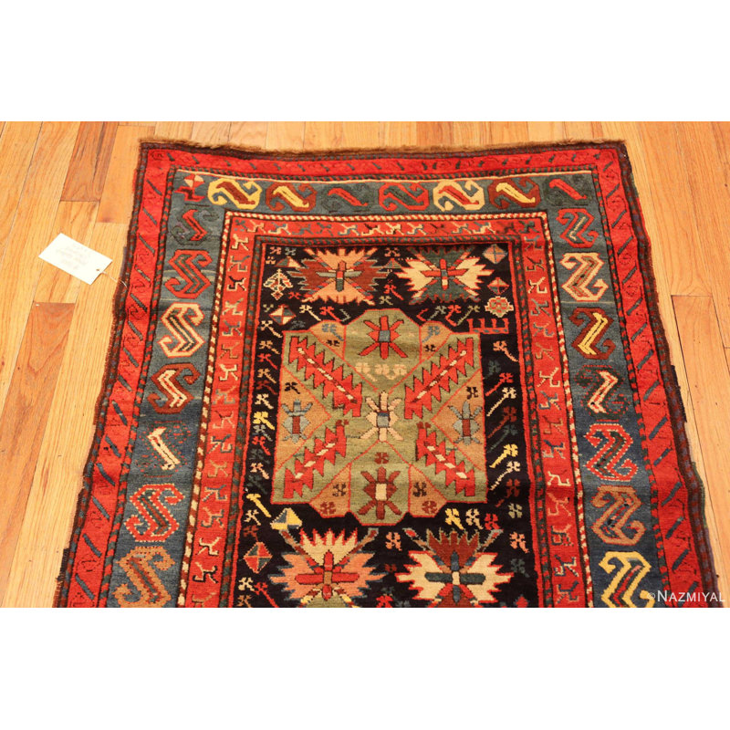 Tapis de couloir rustique à motif géométrique antique