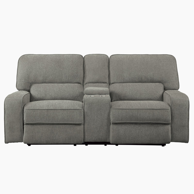 Causeuse inclinable en chenille moderne et contemporaine de 85 po Bryseida, Chenille moka, Manuel