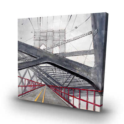 Under the brooklyn bridge - 32"x32" art on canvas