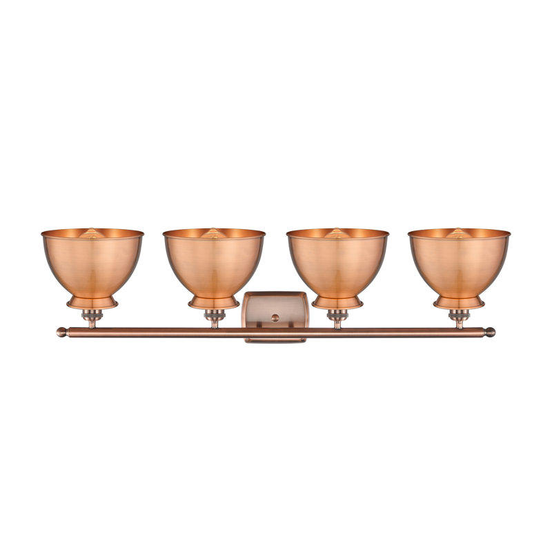 Éclairage pour meuble-lavabo à intensité variable à 4 lumières Arev, Cuivre antique, Cuivre antique, Ampoule non incluse