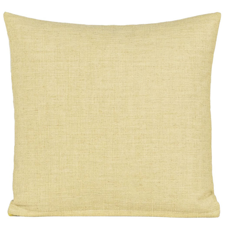 Coussin décoratif en faux lin Indy, Vert, Polyester, Carré 22 po