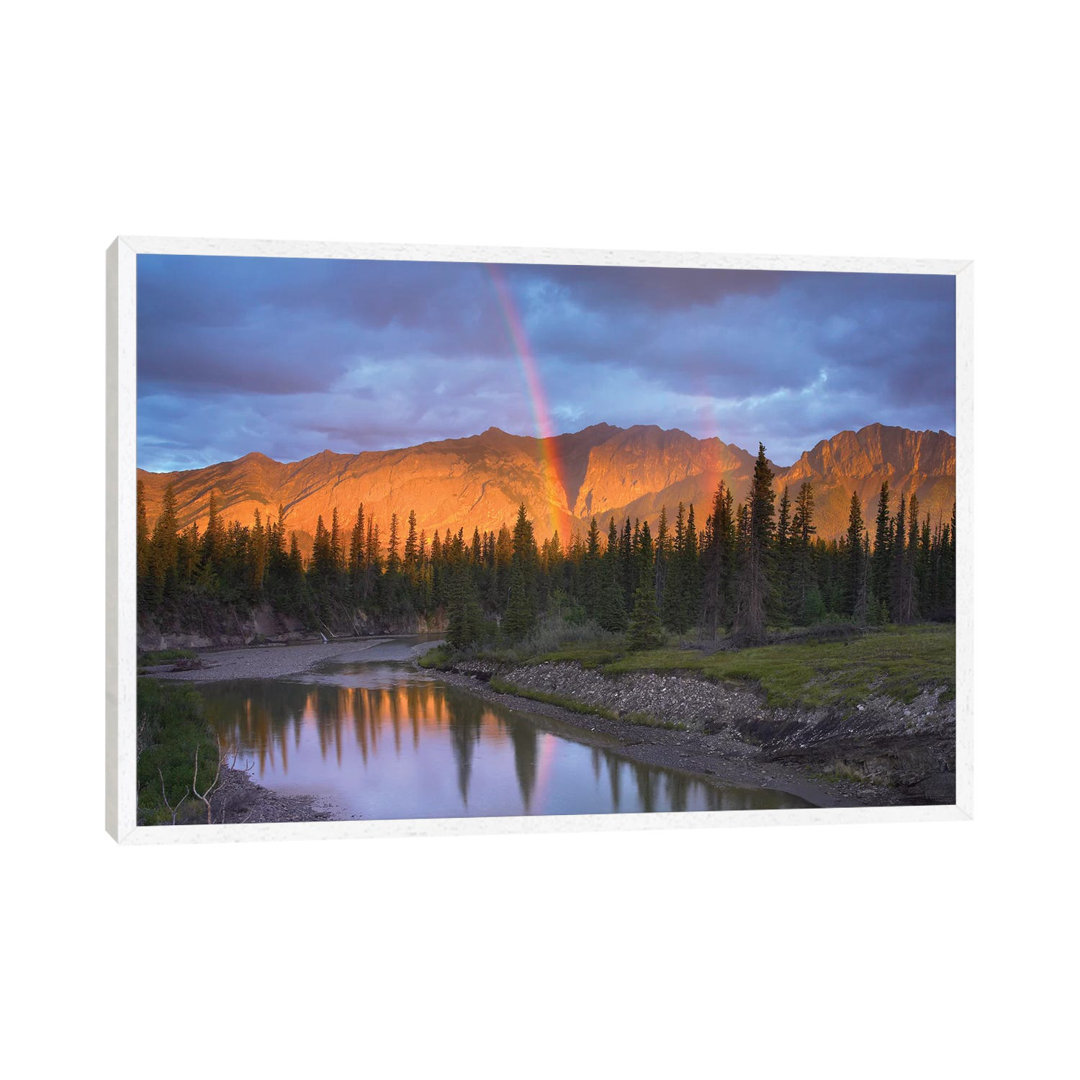 Regenbogen über Fairholme Range und Exshaw Creek, Alberta, Kanada von Tim Fitzharris - Galerie-verpackte Leinwand Giclée