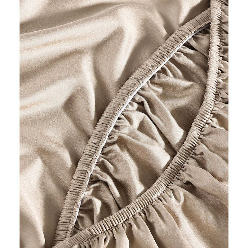 Natural Premium Bamboo Machine Woven Fitted Sheet, Full / Queen Fitted Sheet, Taupe