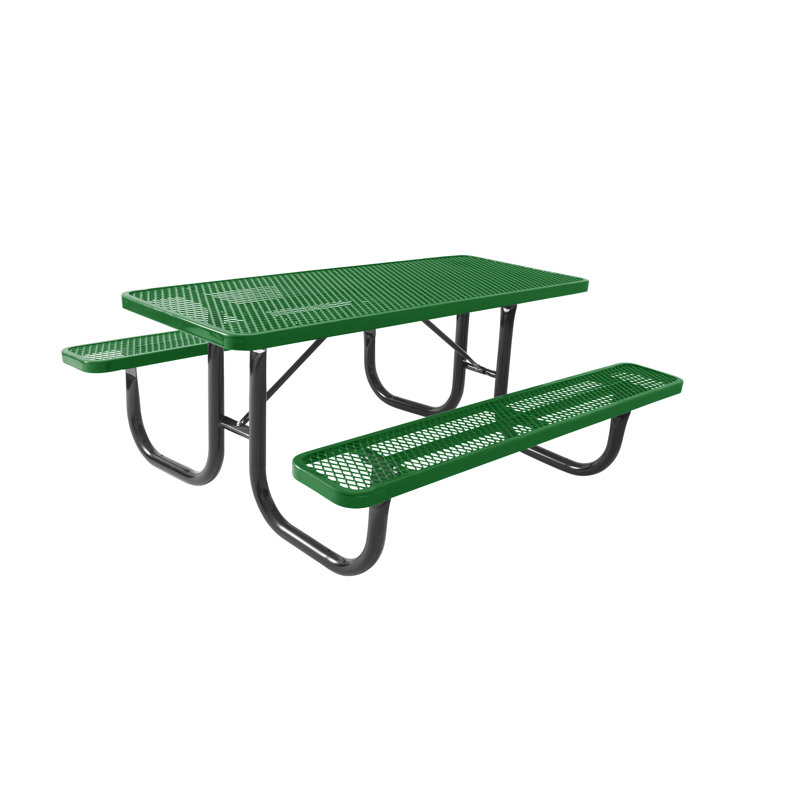 Table de pique-nique, Noir / Vert, H 30 po x l 70 po x L 72 po