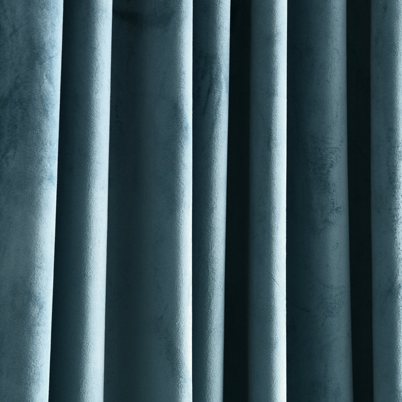 Paire de rideaux isolants Prima Velvet, L 54 po x L 84 po, Bleu ardoise