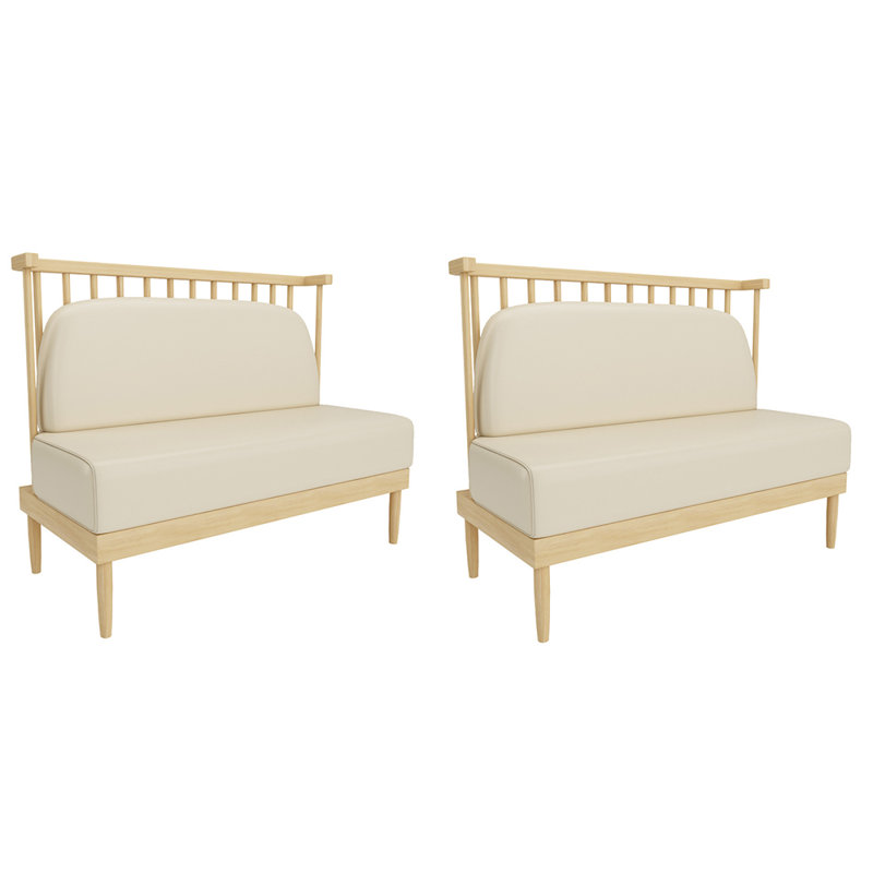 Banc rembourré en similicuir de style japonais