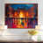 Toile avec cadre flottant brun
