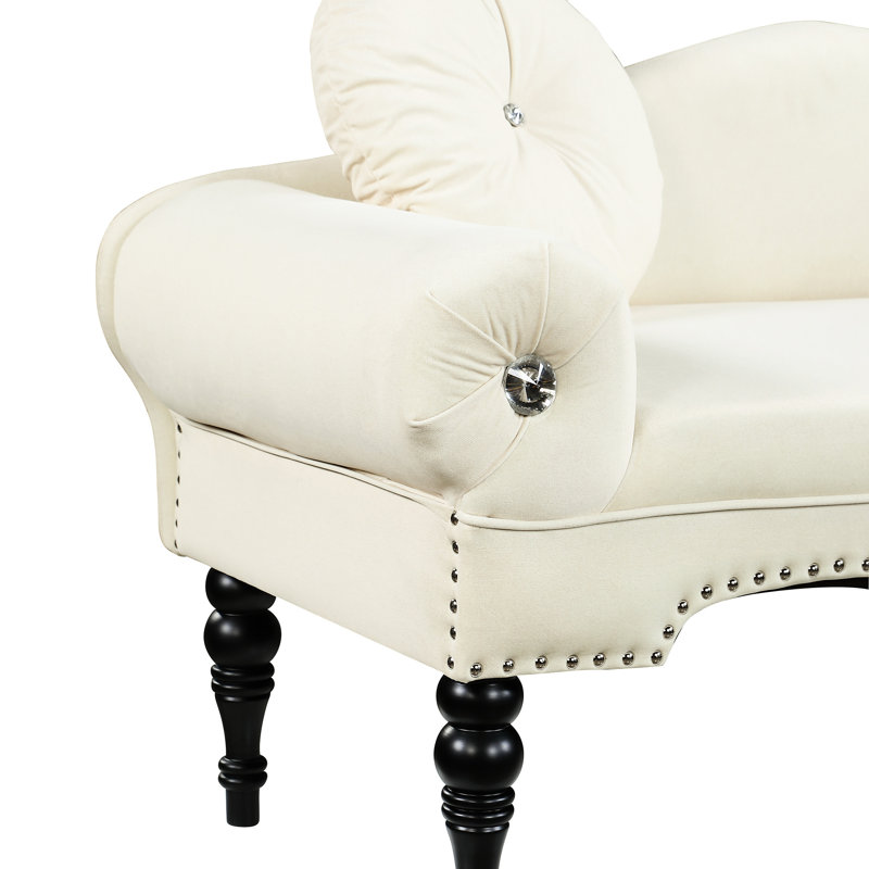Canapé confortable et moelleux de 54 po de largeur avec mousse incurvée et épaisse pour la lecture en velours moderne