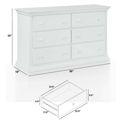Suite Bebe Universal 6 Drawer Double Dresser & Reviews | Wayfair
