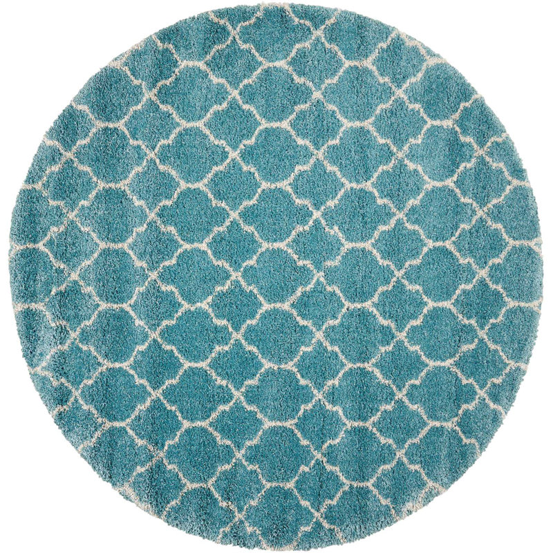 Tapis marocain à poils longs Sigrid, Rond 7 pi 10 po
