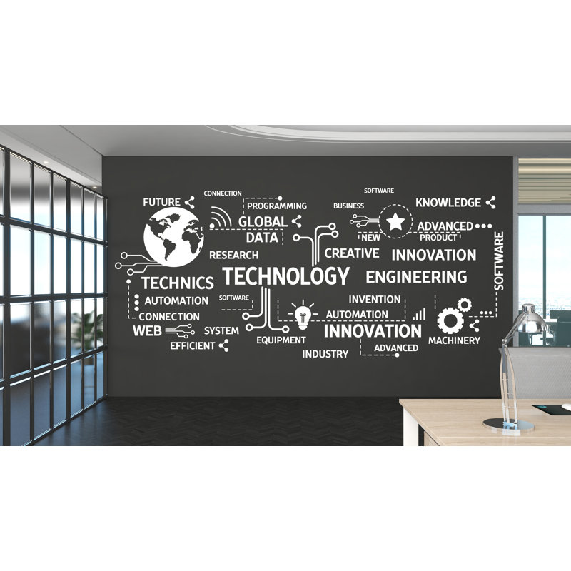 Décalcomanie d'art mural en vinyle technologie, autocollant de carte de circuit imprimé, décoration murale de bureau, autocollant mural de logiciel de gestion, ordinateur It Decor Office 142LU
