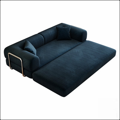 78.8 Inch Compression Sofa, Convertible Floor Bed With Pillow, Back Support, And Armrests, Comfortable Futon Couch For Modern Living Spaces