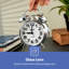 Analog Chrome Quartz Alarm Tabletop Clock-96122164