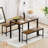 Modern 3 Piece Dining Set with Table and 2 Bench Seats-1488396540-1488396039