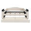 Lit de jour double rembourré avec couchette, accoudoirs de rangement et système audio Bluetooth, molleton Teddy, beige-118661102-118661100
