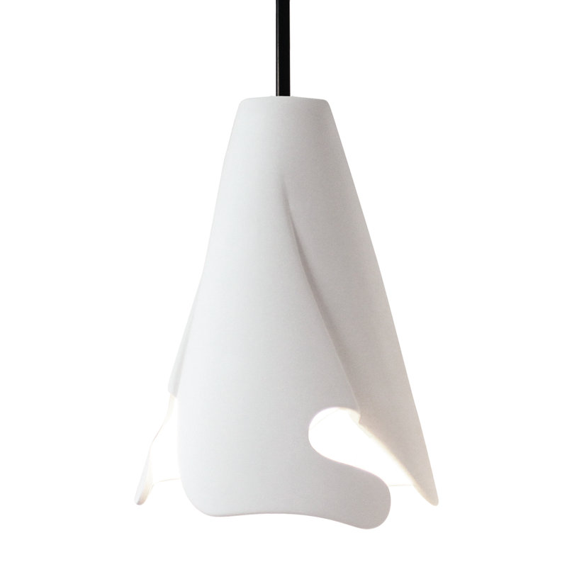 Luminaire suspendu 1 lumière à del à cônes unique Griffen, Bisque