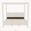 Lit plateforme à baldaquin capitonné King avec tête et pied de lit en velours côtelé à côtes verticales, beige-1034050278-1034050282