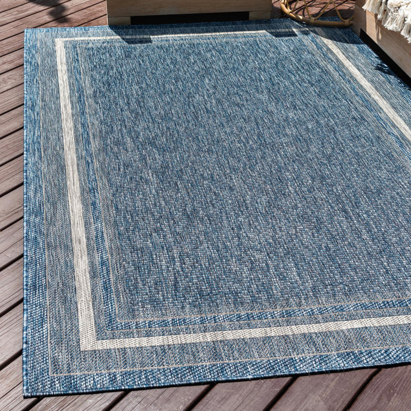 Tapis intérieur / extérieur bleu Swanee, Rectangle 7 pi 10 po x 10 pi, Blue
