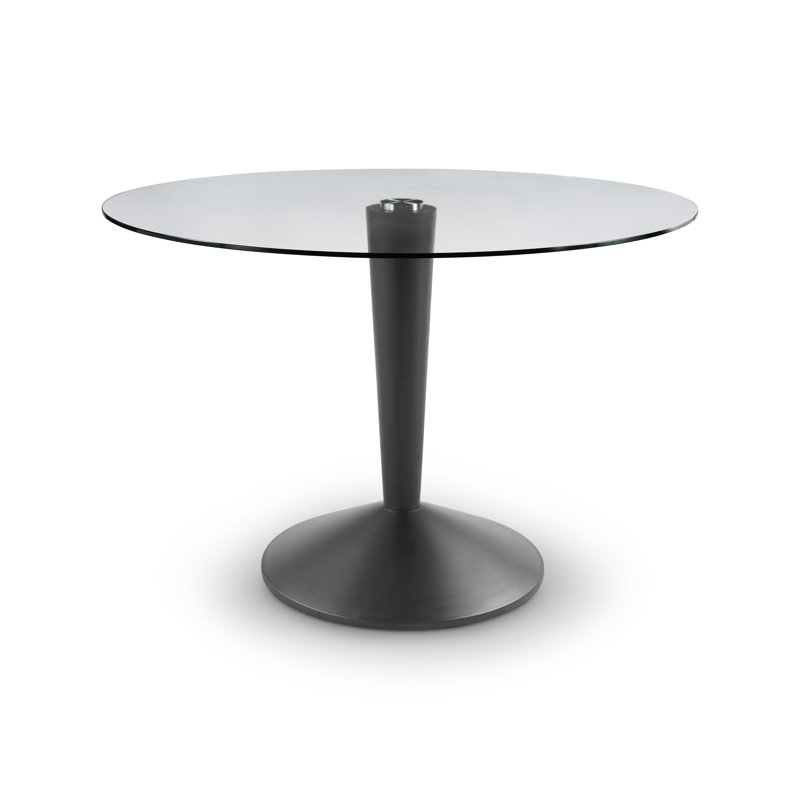 Cappello Round Glass Top Dining Table, Black