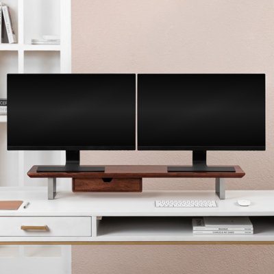 Giannah Wood Monitor Stand with Drawer