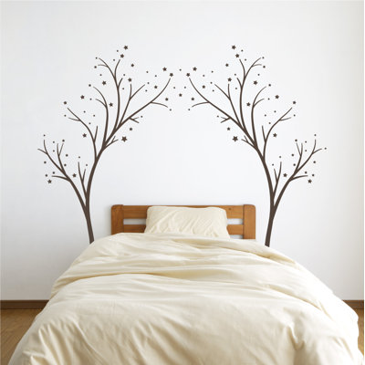 Décalcomanie murale arbres étoiles