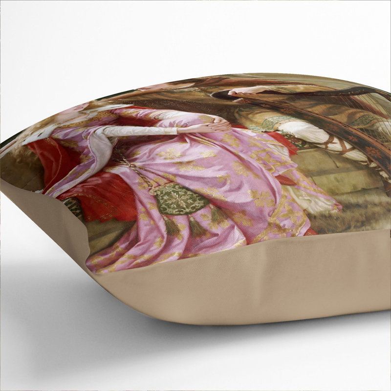 Tristan And Isolde Square Throw Cushion, Stone, 55cm H x 55cm W x 20cm D