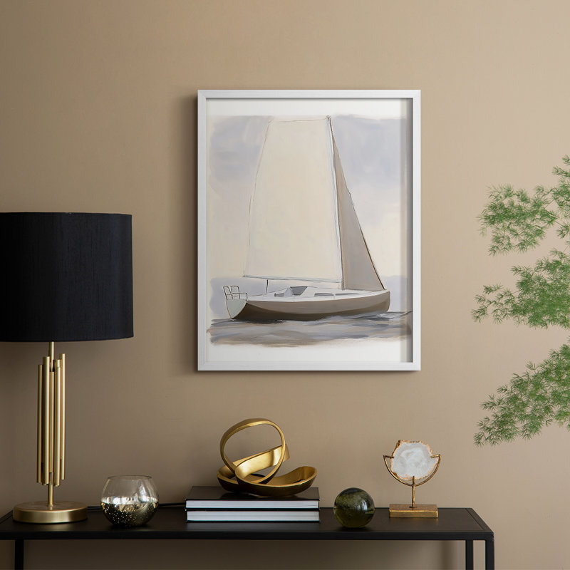 NAUTICAL Series CLxxIV - reproduction encadrée de qualité supérieure - prête à être accrochée - aucun clou requis, Blanc