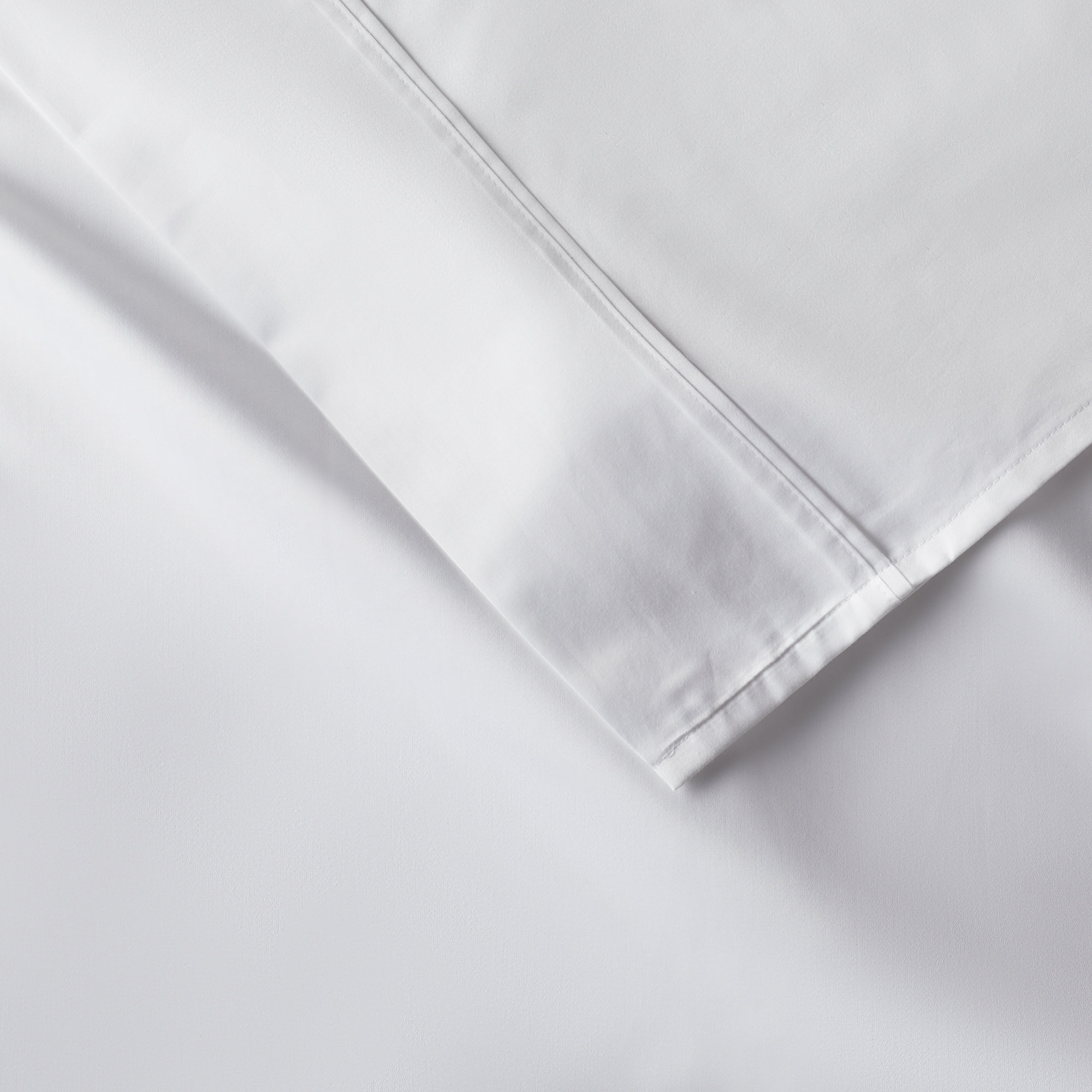 Danfield Cotton Sateen Sheet Set, Queen Sheet Set + 1 Fitted Sheet + 2 Pillowcases, White
