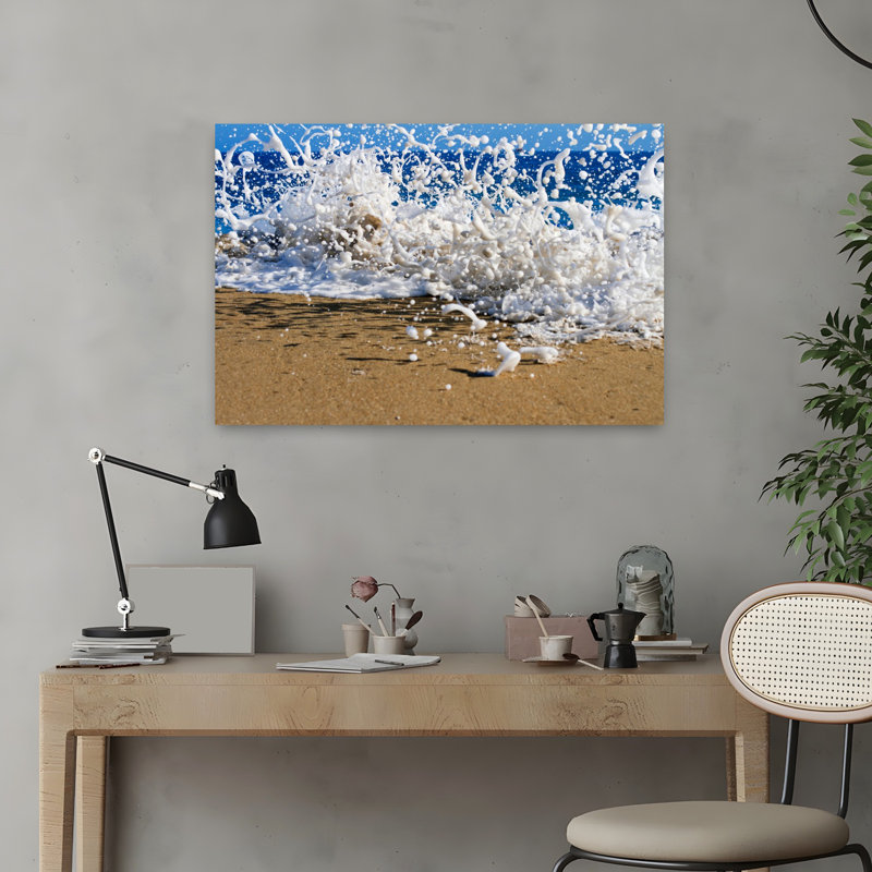 Surf on the Beach, Oahu, Hawaï, États-Unis, art de plage contemporain, H 16 po x l 24 po