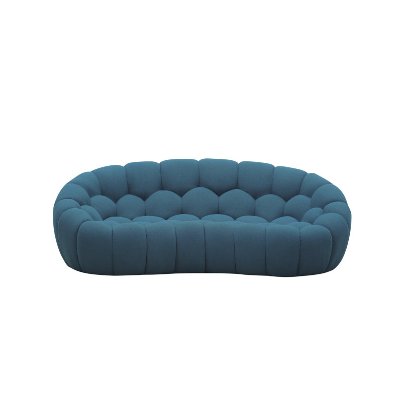 Causeuse moderne Blodget, Bleu sarcelle foncé, 28.7" H x 86.6" W x 45.3" D