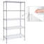 Étagère grillagée à hauteur réglable NSF avec doublure, L 30 po x l 14 po x H 59 po, noir-1349845969