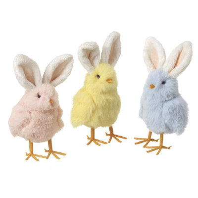 Pink Yellow Blue Fluffy Chicks With Ears