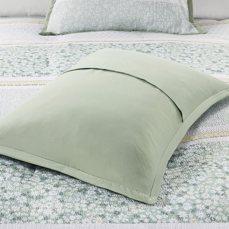 Édredon 5 pièces pour lit double / grand lit - Microfibre Seersucker Shabby Chic Decor Floral Prints 2 Coussins décoratifs Lavable à la machine