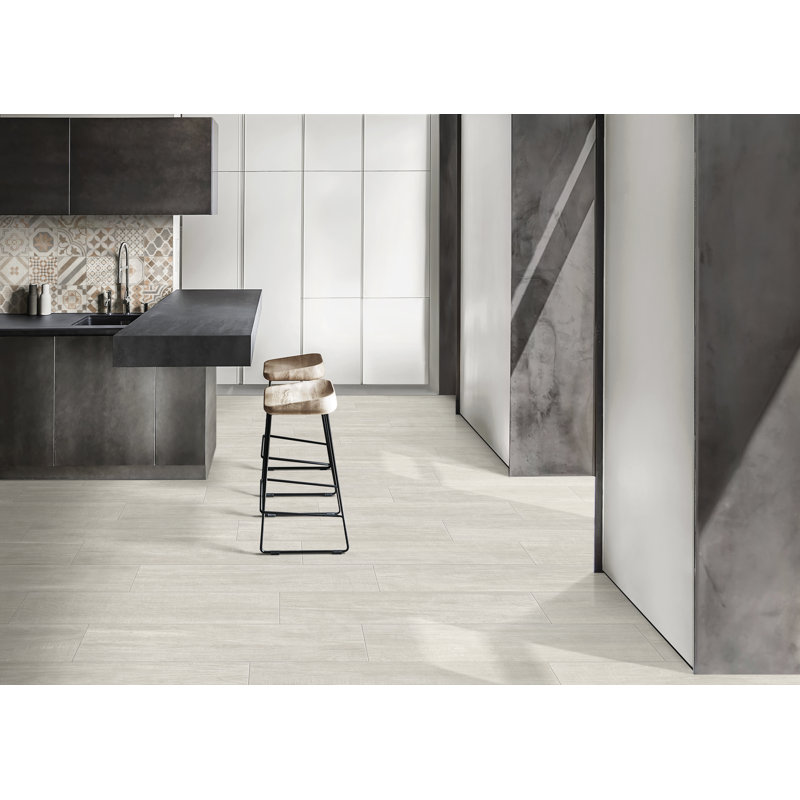 Mello 8" x 40" Porcelain Plank Wood Look Tile, Gray