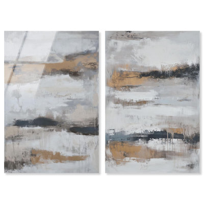 Stratified Slice Duo Acrylic Print Abstract Wall Decor Set by Art Remedy, Ready to Hang, 16 x 24