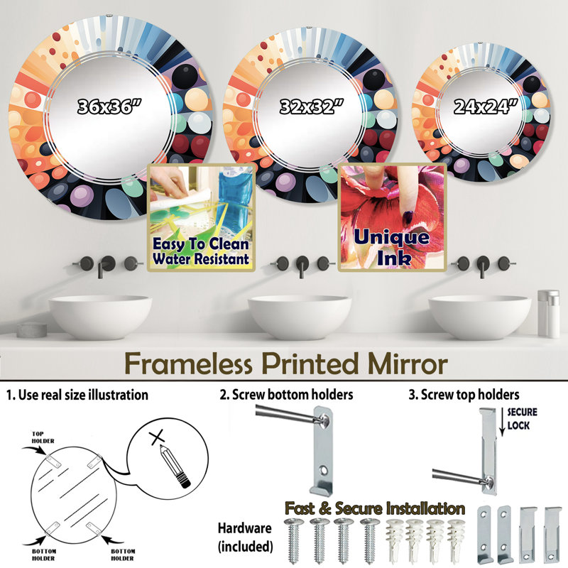 Miroir mural Cohrs, 24 po x 24 po