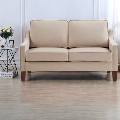 Causeuse printanière en velours taupe