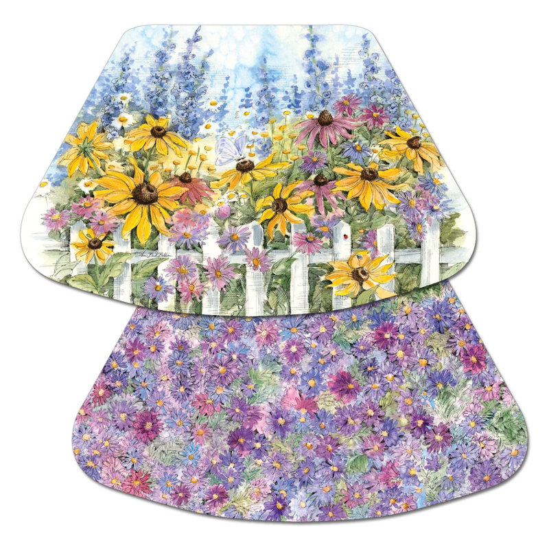 Springtime Garden 4 Piece Reversible Wedge Shaped Easy Care Placemats