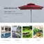 Parasol de terrasse carré déporté suspendu de 3 m – Structure décalée en aluminium avec base en croix, inclinaison et rotation à 360° (rouge)