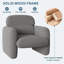 Ensemble de 2 chaises d'appoint modernes en lin, fauteuils avec support lombaire ergonomique et structure en bois, capacité de 330 lb pour le salon-132212207