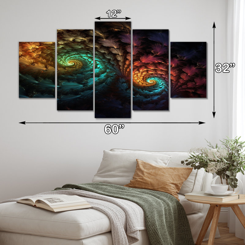 Hyeres - Fractals, reproduction d'art sur toile - 5 panneaux
