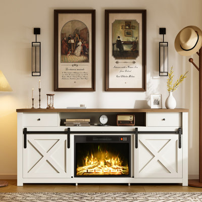 TV Stand for TVs up to 70" with Electric Fireplace Included