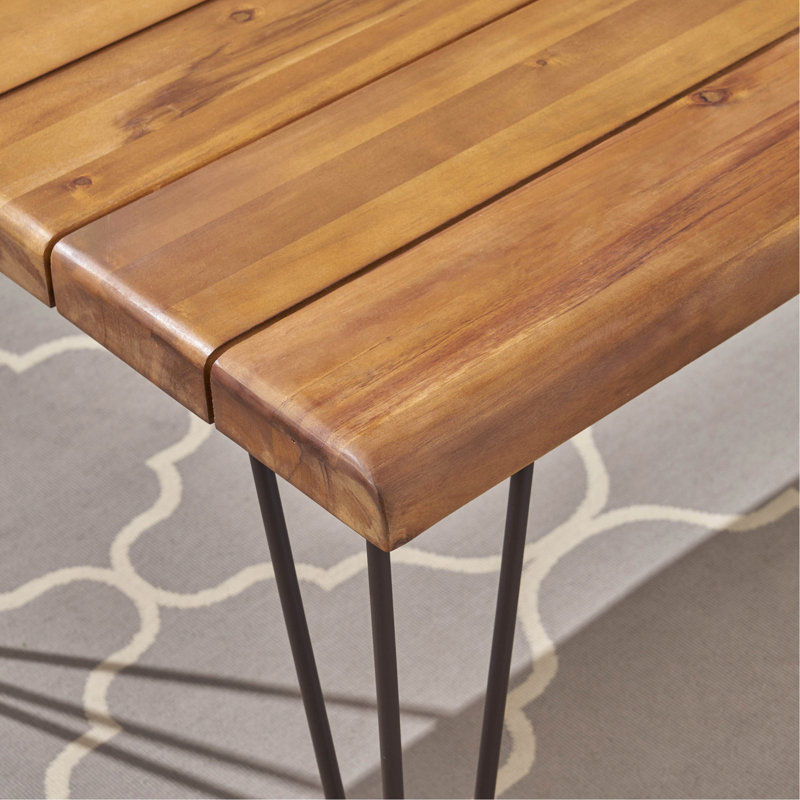 INDUSTRIAL WOOD AND METAL RECTANGULAR DINING TABLE