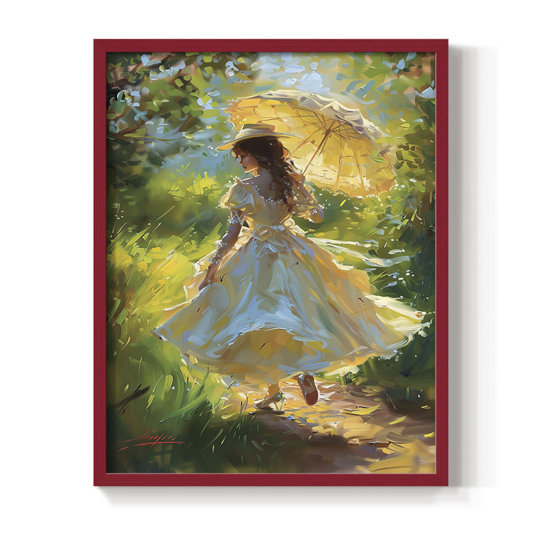 «WOMEN Series DCCIV», reproduction encadrée - bois massif, H 21 po x l 17 po, Rouge