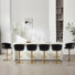 Set of 6 Swivel Adjustable Height Bar Stool With Metal Frame