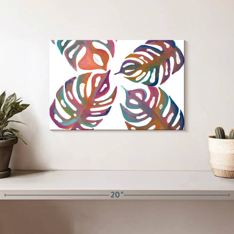 Feuilles de palmier colorées IV, H 8 po x l 12 po